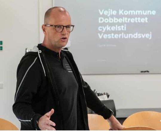 Søren Haubjerg: "Det er et kanonprojekt, det her. Stor respekt til de lodsejere, der har vist stor samarbejdsvilje til at afgive jord til  cykelstien."