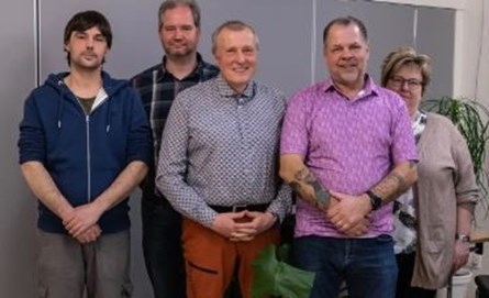 Lokalrådet - fra venstre: Jørgen Schøneman, Christian Friedmann (suppl.), Bjarne Boysen (næstformand), Jean Darly (formand), Kirsten Welling (sekretær og kasserer).